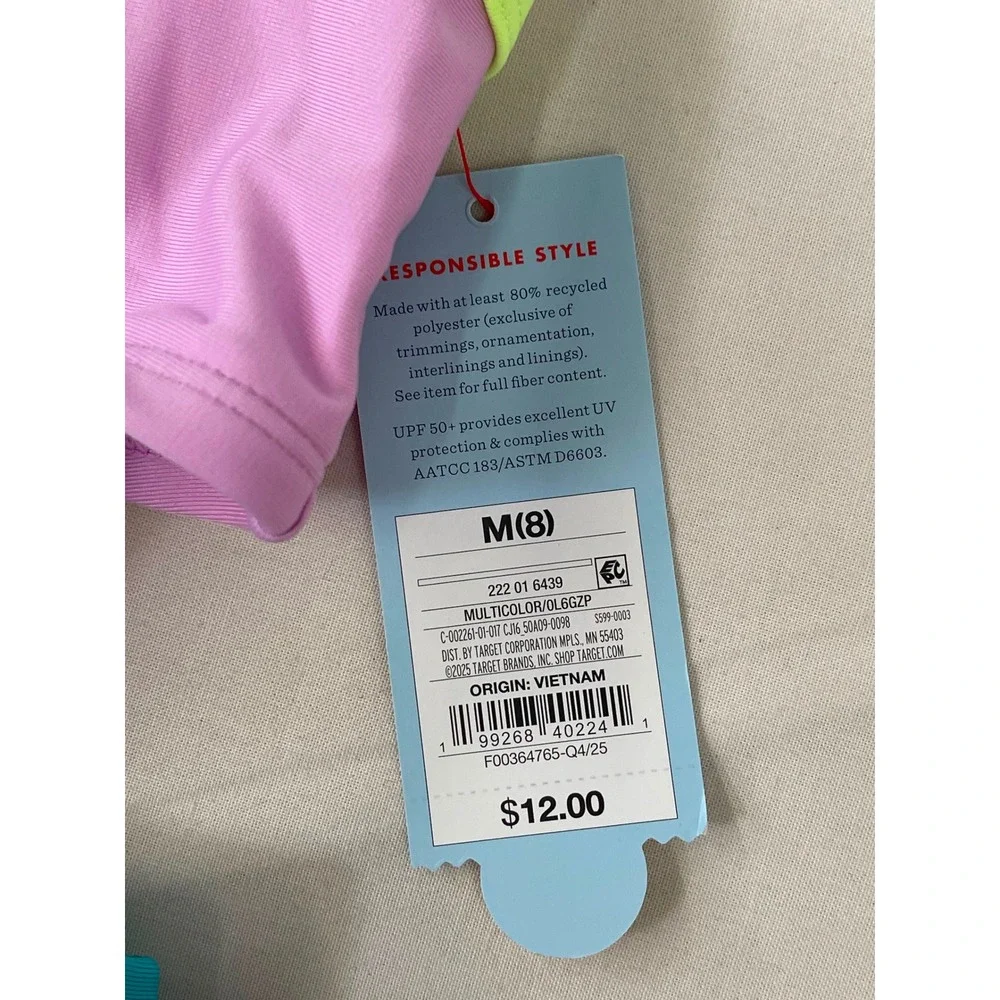 Cat & Jack Girls Colorblock Cutout One-Piece Swimsuit Size M 8 NWT